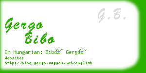 gergo bibo business card